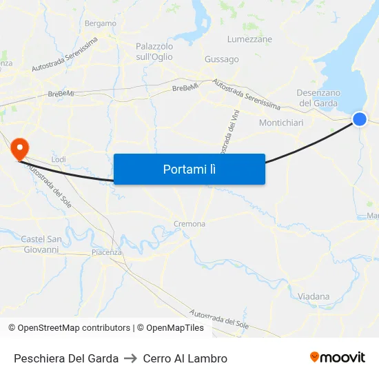 Peschiera Del Garda to Cerro Al Lambro map