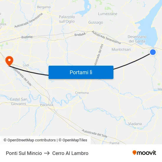 Ponti Sul Mincio to Cerro Al Lambro map