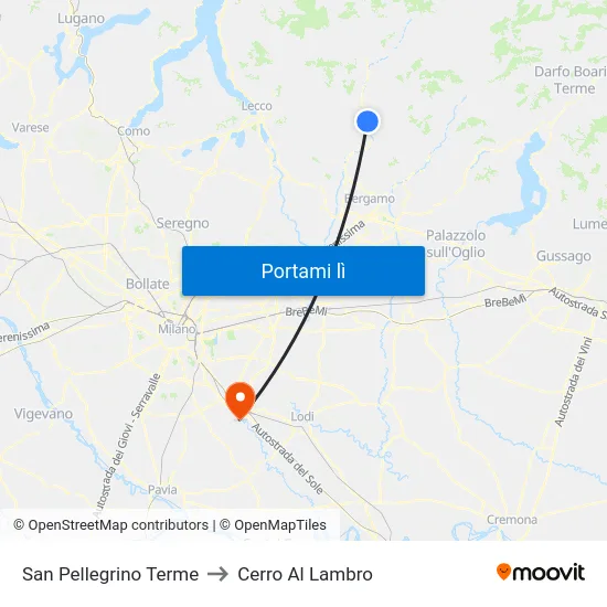San Pellegrino Terme to Cerro Al Lambro map
