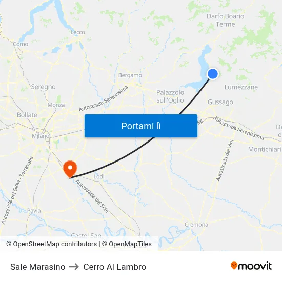 Sale Marasino to Cerro Al Lambro map