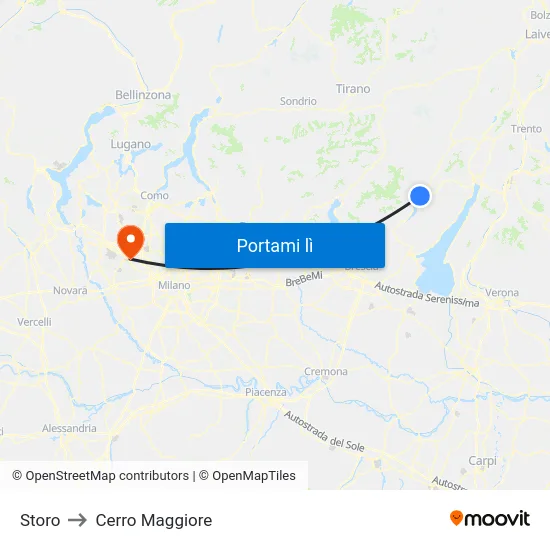 Storo to Cerro Maggiore map