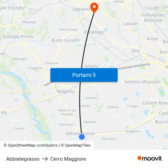 Abbiategrasso to Cerro Maggiore map