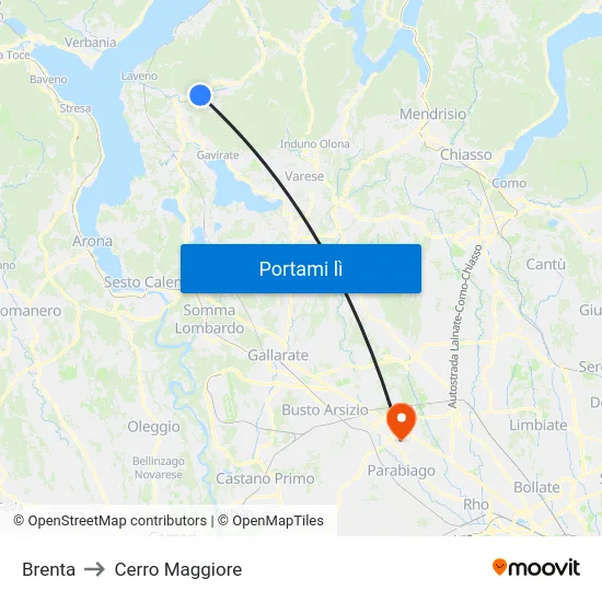 Brenta to Cerro Maggiore map