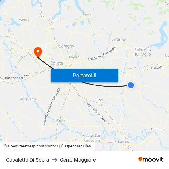 Casaletto Di Sopra to Cerro Maggiore map