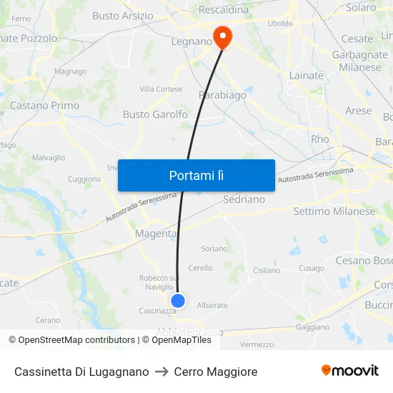 Cassinetta Di Lugagnano to Cerro Maggiore map