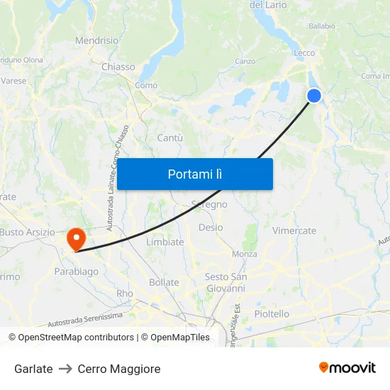 Garlate to Cerro Maggiore map