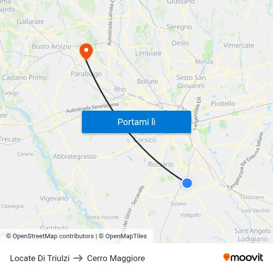 Locate Di Triulzi to Cerro Maggiore map