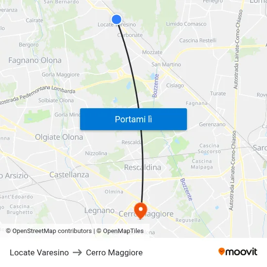 Locate Varesino to Cerro Maggiore map