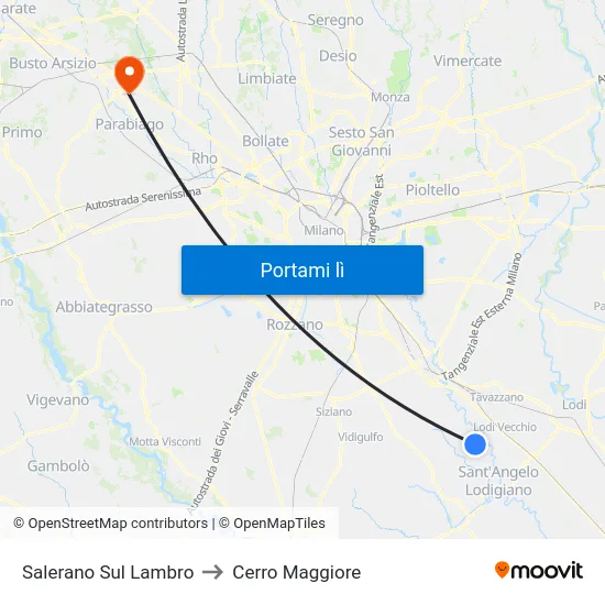 Salerano Sul Lambro to Cerro Maggiore map