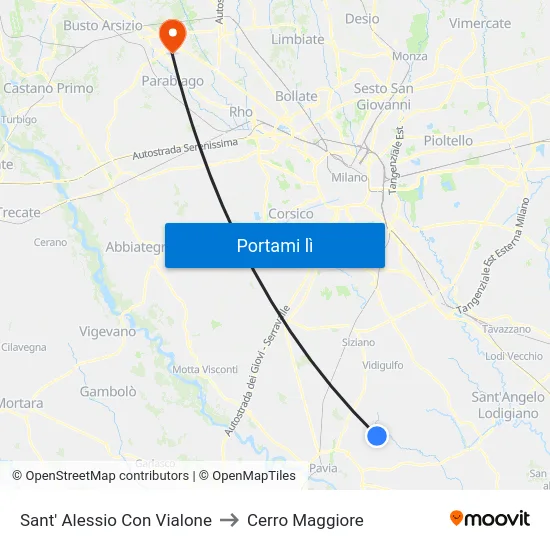 Sant' Alessio Con Vialone to Cerro Maggiore map