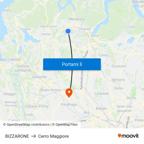 BIZZARONE to Cerro Maggiore map