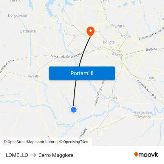 LOMELLO to Cerro Maggiore map