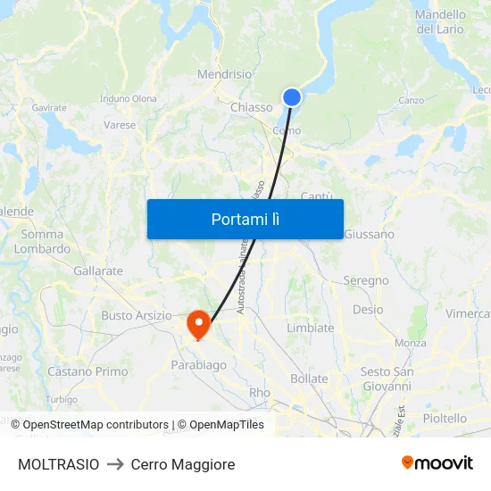 MOLTRASIO to Cerro Maggiore map