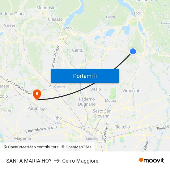 SANTA MARIA HO? to Cerro Maggiore map