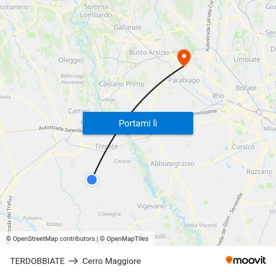 TERDOBBIATE to Cerro Maggiore map