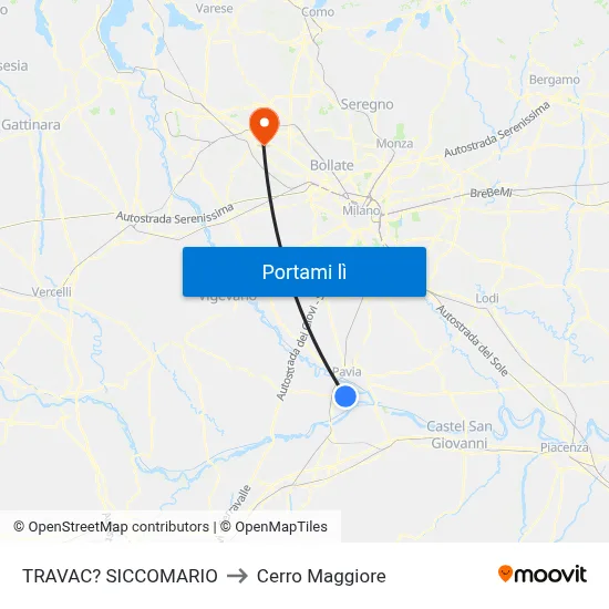 TRAVAC? SICCOMARIO to Cerro Maggiore map