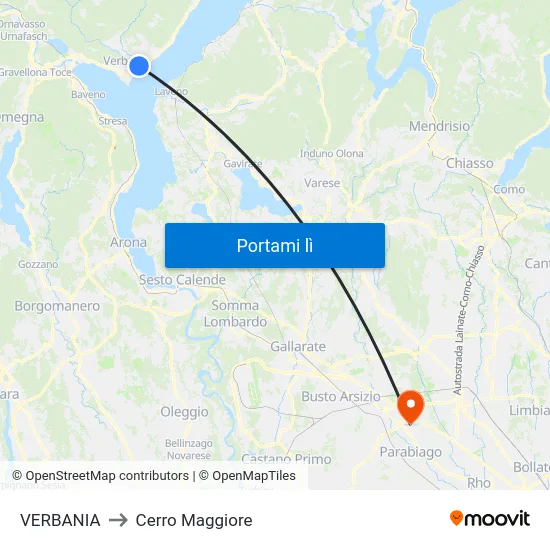VERBANIA to Cerro Maggiore map