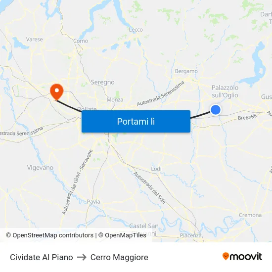 Cividate Al Piano to Cerro Maggiore map