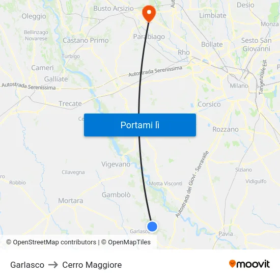 Garlasco to Cerro Maggiore map