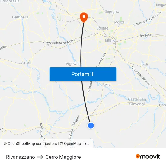 Rivanazzano to Cerro Maggiore map