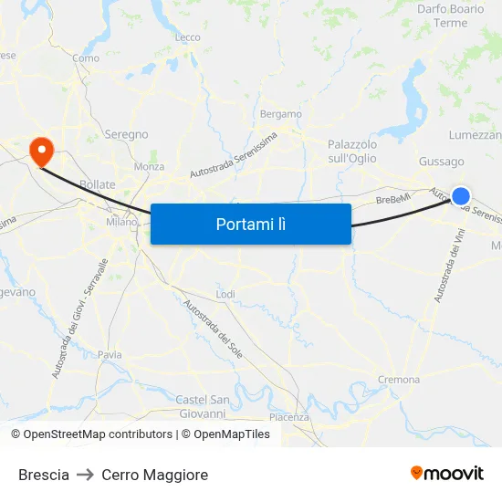 Brescia to Cerro Maggiore map