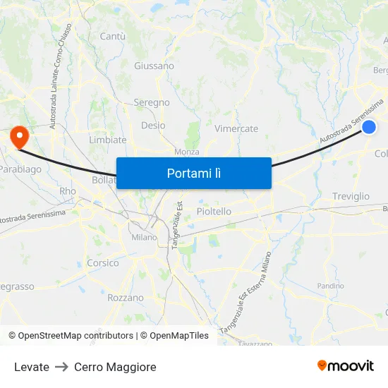 Levate to Cerro Maggiore map