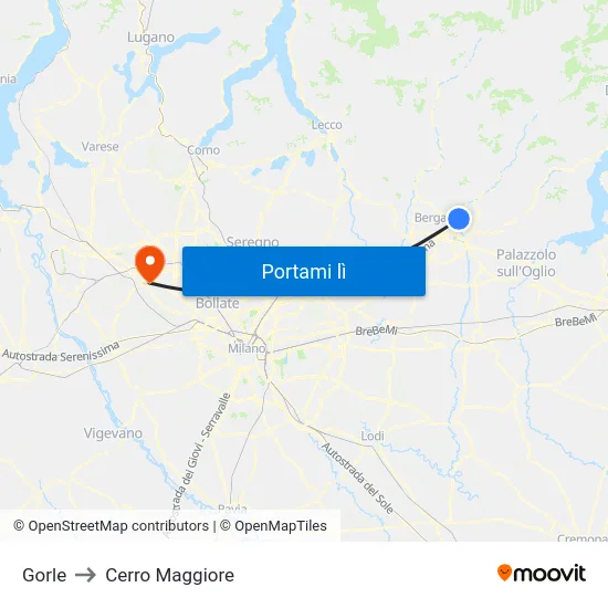 Gorle to Cerro Maggiore map