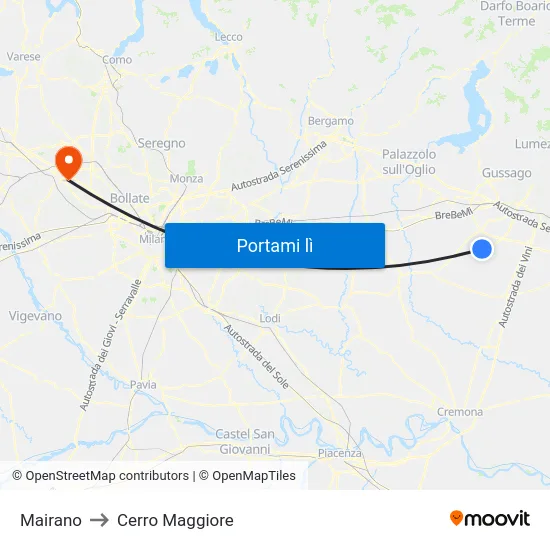 Mairano to Cerro Maggiore map