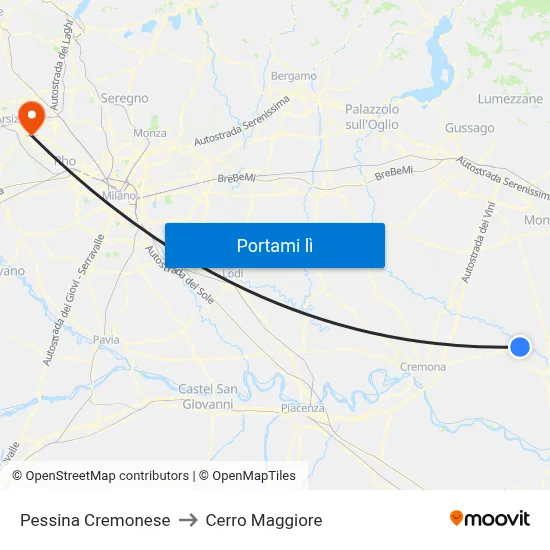 Pessina Cremonese to Cerro Maggiore map