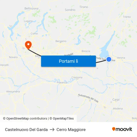 Castelnuovo Del Garda to Cerro Maggiore map