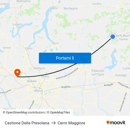 Castione Della Presolana to Cerro Maggiore map