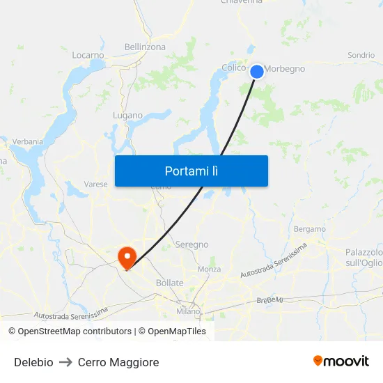 Delebio to Cerro Maggiore map