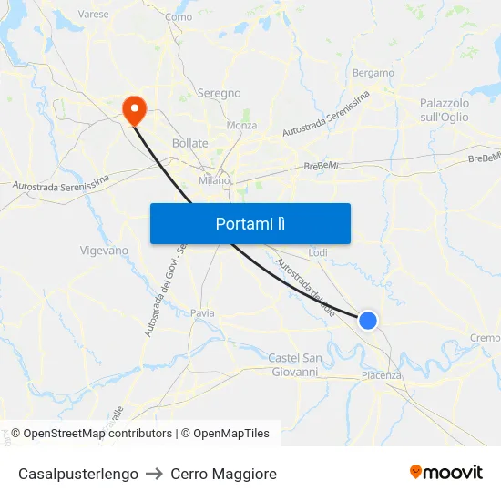 Casalpusterlengo to Cerro Maggiore map