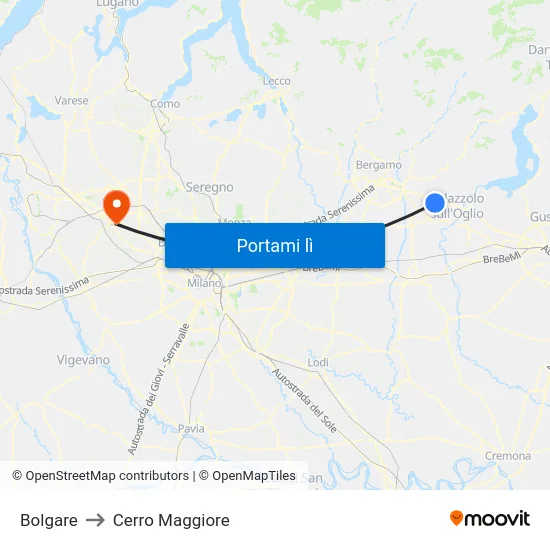 Bolgare to Cerro Maggiore map