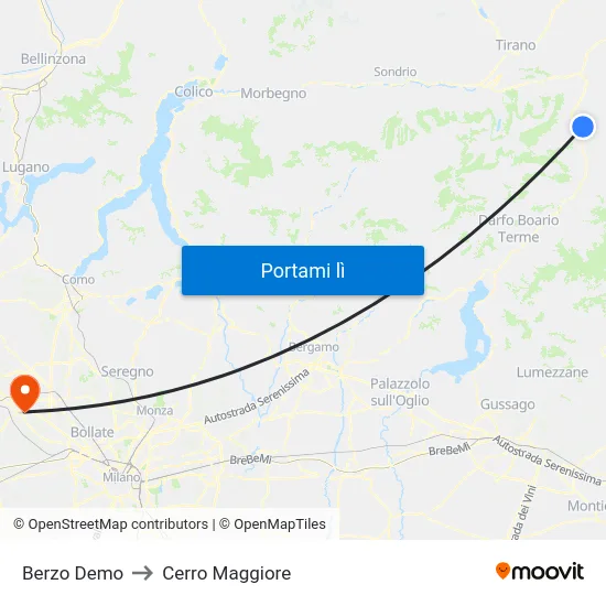 Berzo Demo to Cerro Maggiore map