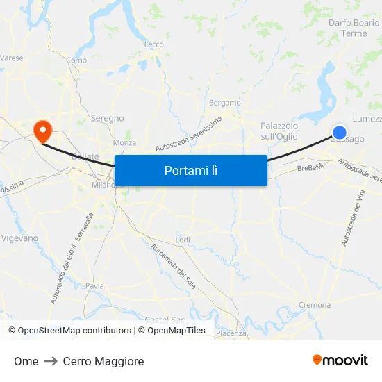 Ome to Cerro Maggiore map