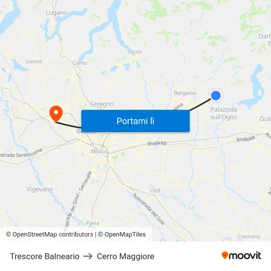 Trescore Balneario to Cerro Maggiore map