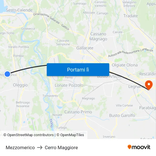 Mezzomerico to Cerro Maggiore map