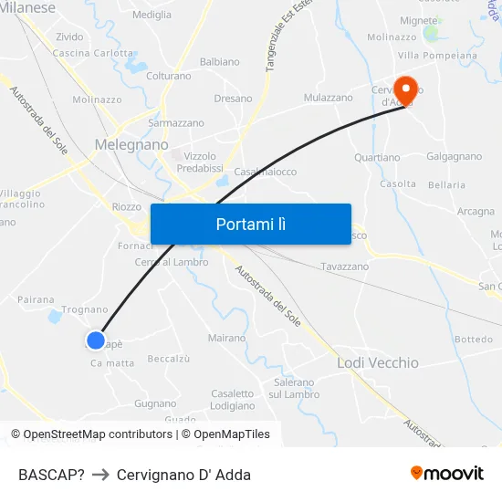 BASCAP? to Cervignano D' Adda map