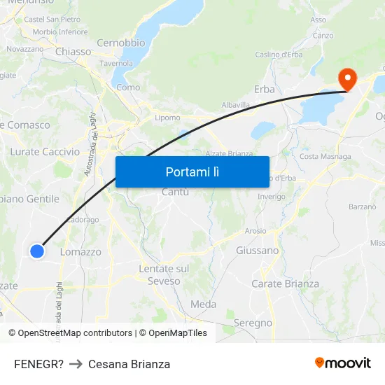 FENEGR? to Cesana Brianza map