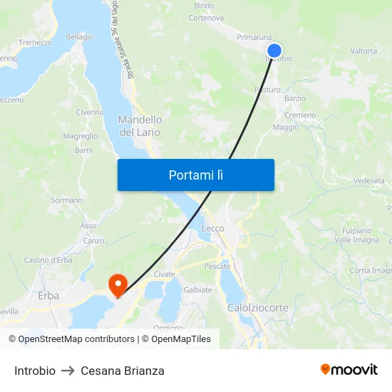 Introbio to Cesana Brianza map