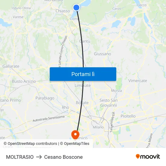 MOLTRASIO to Cesano Boscone map