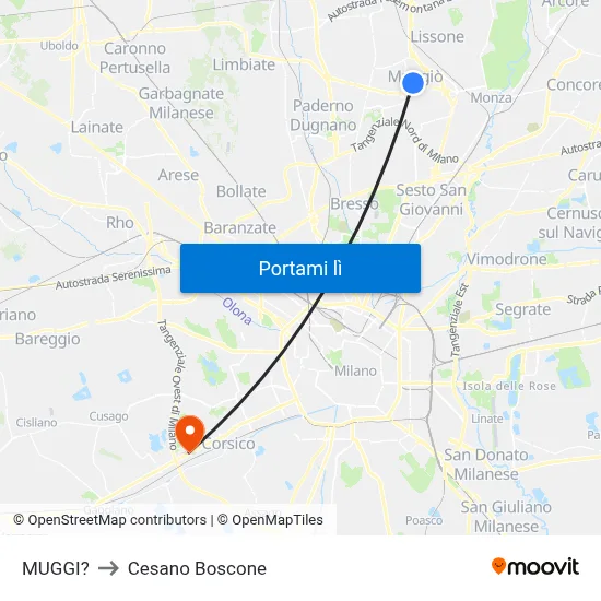 MUGGI? to Cesano Boscone map
