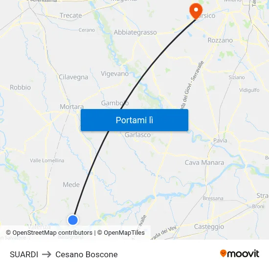 SUARDI to Cesano Boscone map