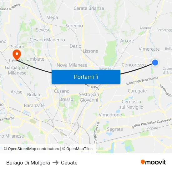 Burago Di Molgora to Cesate map