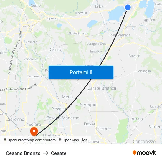 Cesana Brianza to Cesate map