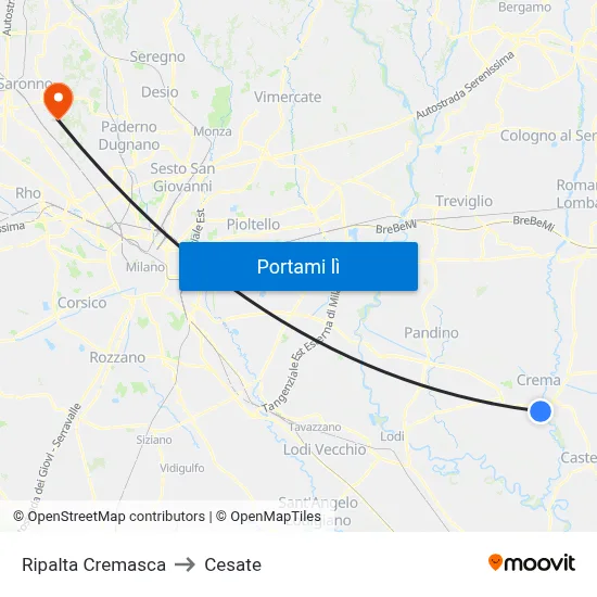 Ripalta Cremasca to Cesate map