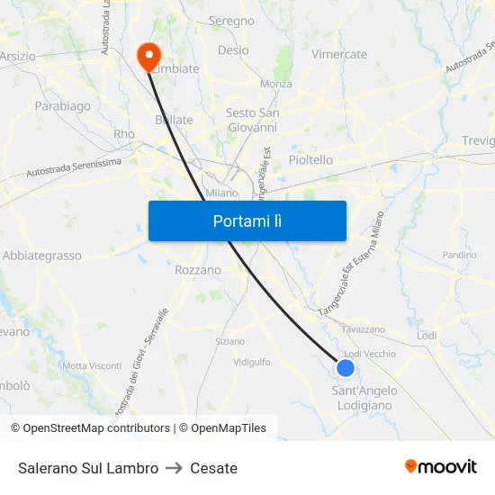 Salerano Sul Lambro to Cesate map