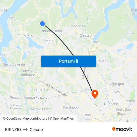 BRINZIO to Cesate map