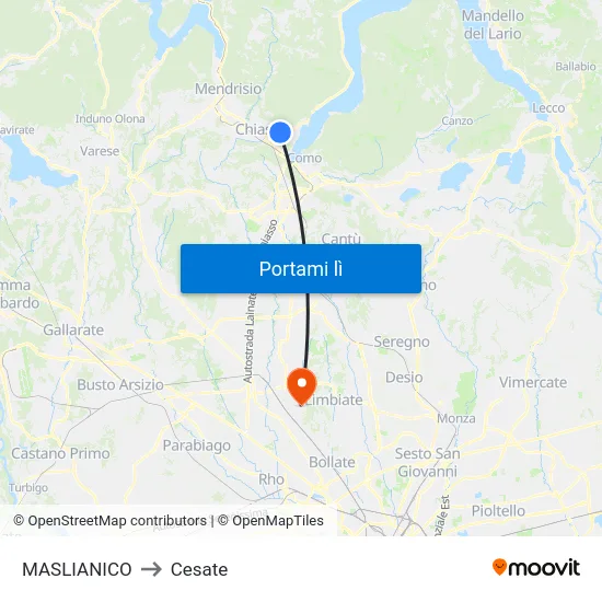 MASLIANICO to Cesate map